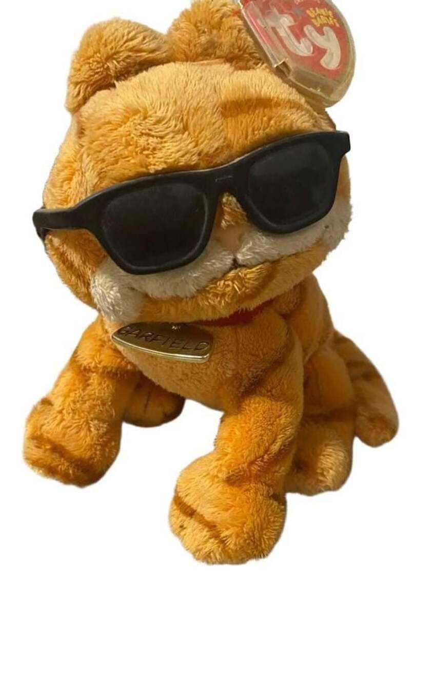 Ty Beanie Babies Cool Cat Garfield Plush With Glasses